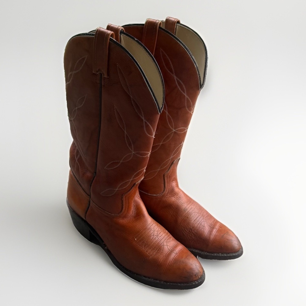 Vintage ACME Cowboy Boots Mens 10D Brown Leather USA Made